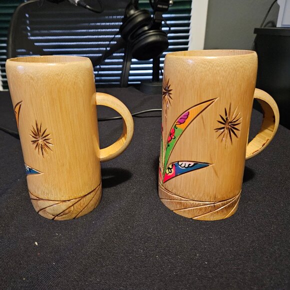 Authentic Bamboo Tiki Jamakan Mugs - Picture 1 of 8